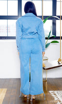 Chic Denim | Belted Set - Light Denim - Cutely Covered
