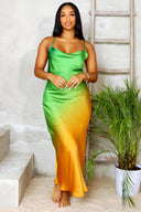 Isla Mariposa | Lace Back Slip Maxi Dress - Green Yellow FINAL SALE - Cutely Covered