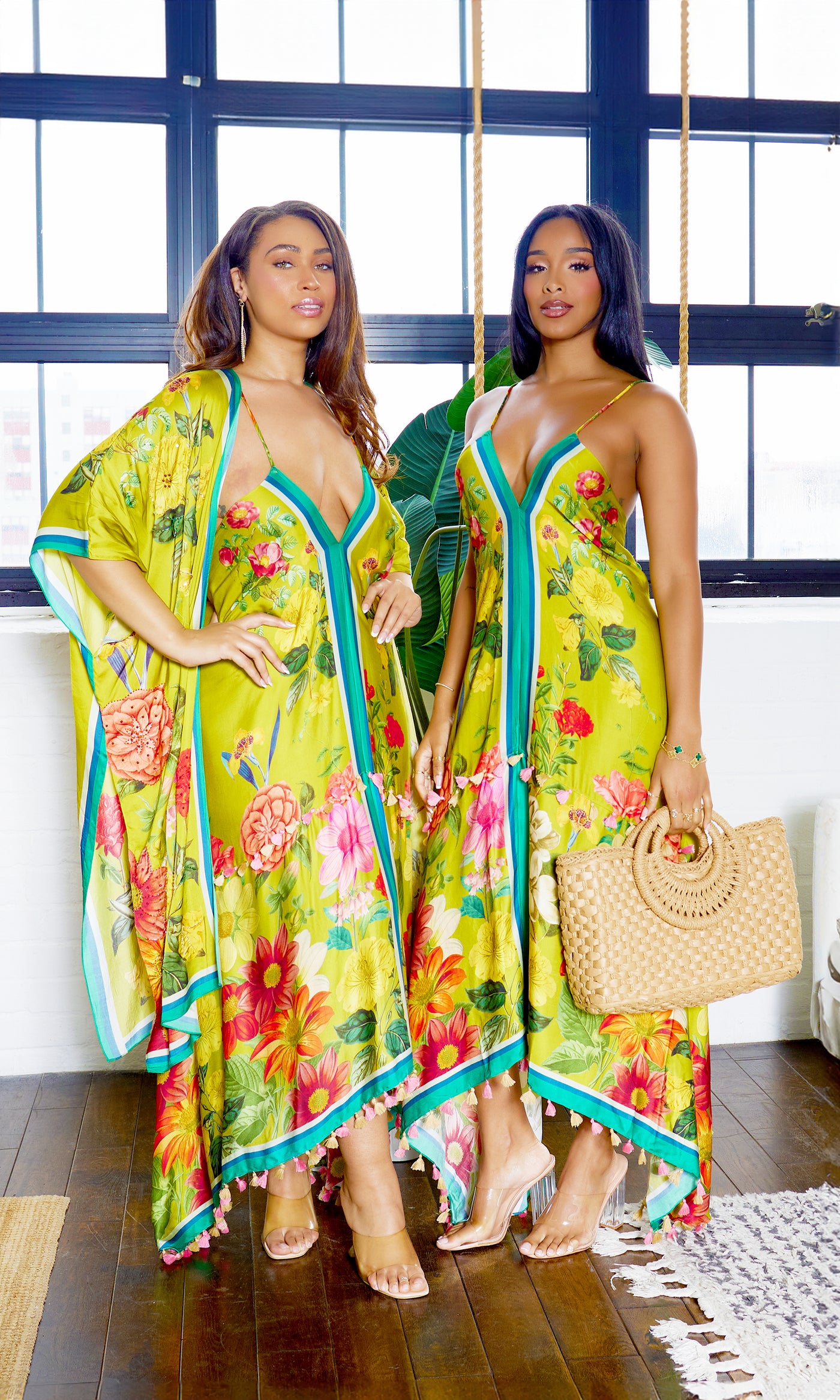 Beaded Kimono - Olive Floral - Cutely Covered