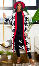 Houndstooth Red Detail Cardigan - Cutely Covered