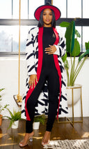 Houndstooth Red Detail Cardigan - Cutely Covered