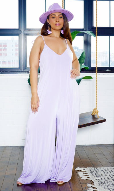 Stretch Chic Jumpsuit - Lavender - Cutely Covered