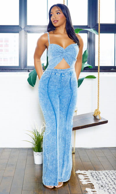 Casual Chic Denim Acid Jumpsuit - Cutely Covered