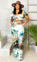 Scenic Palm Trees|  Pants Set - Multi Color FINAL SALE - Cutely Covered