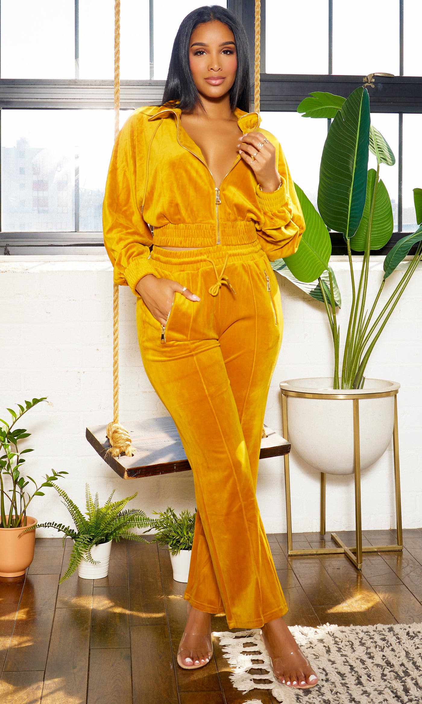 Comfort Tracksuit Set - Mustard - Cutely Covered
