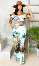Scenic Palm Trees|  Pants Set - Multi Color FINAL SALE - Cutely Covered