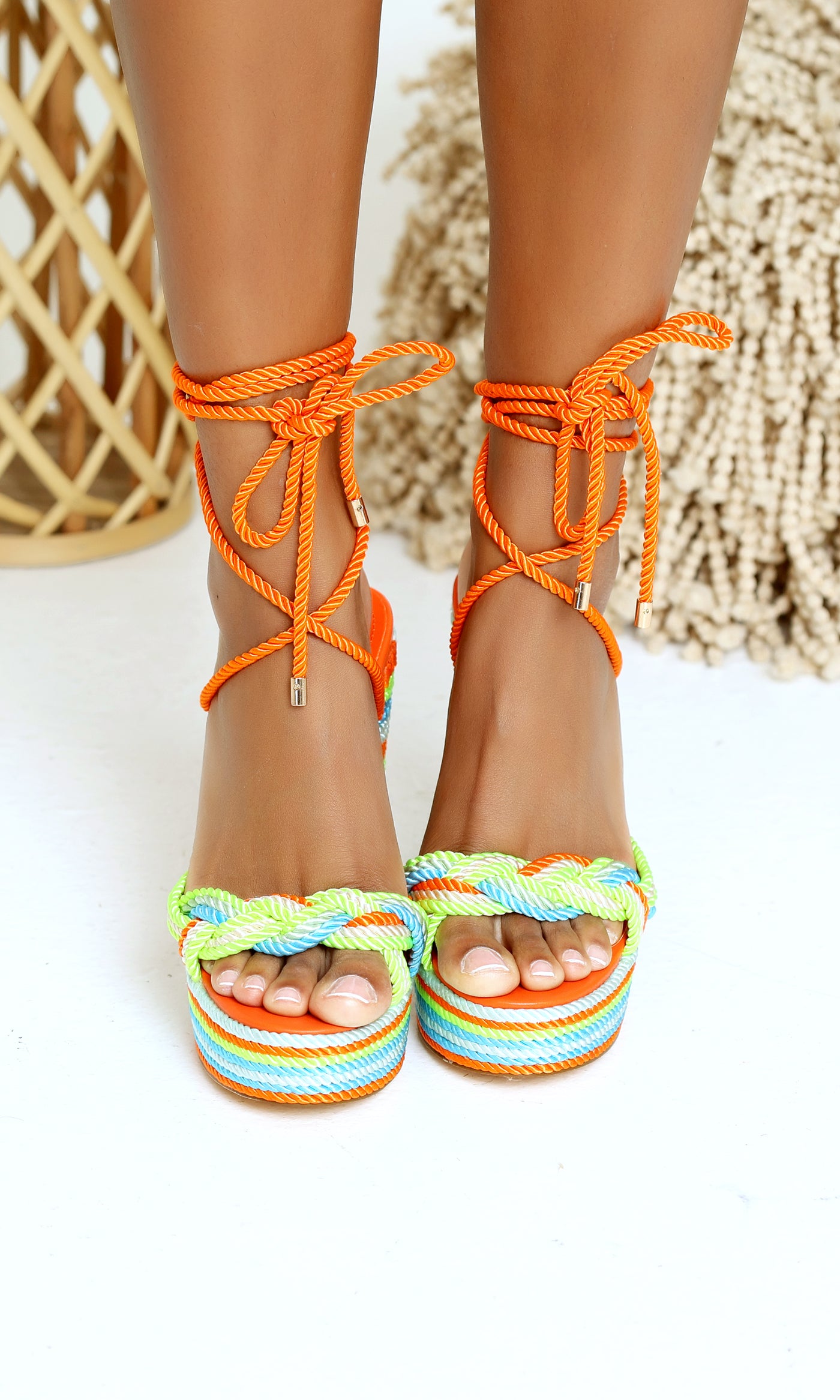 Eye-Catching | Tie-Up Heels - Multi Color