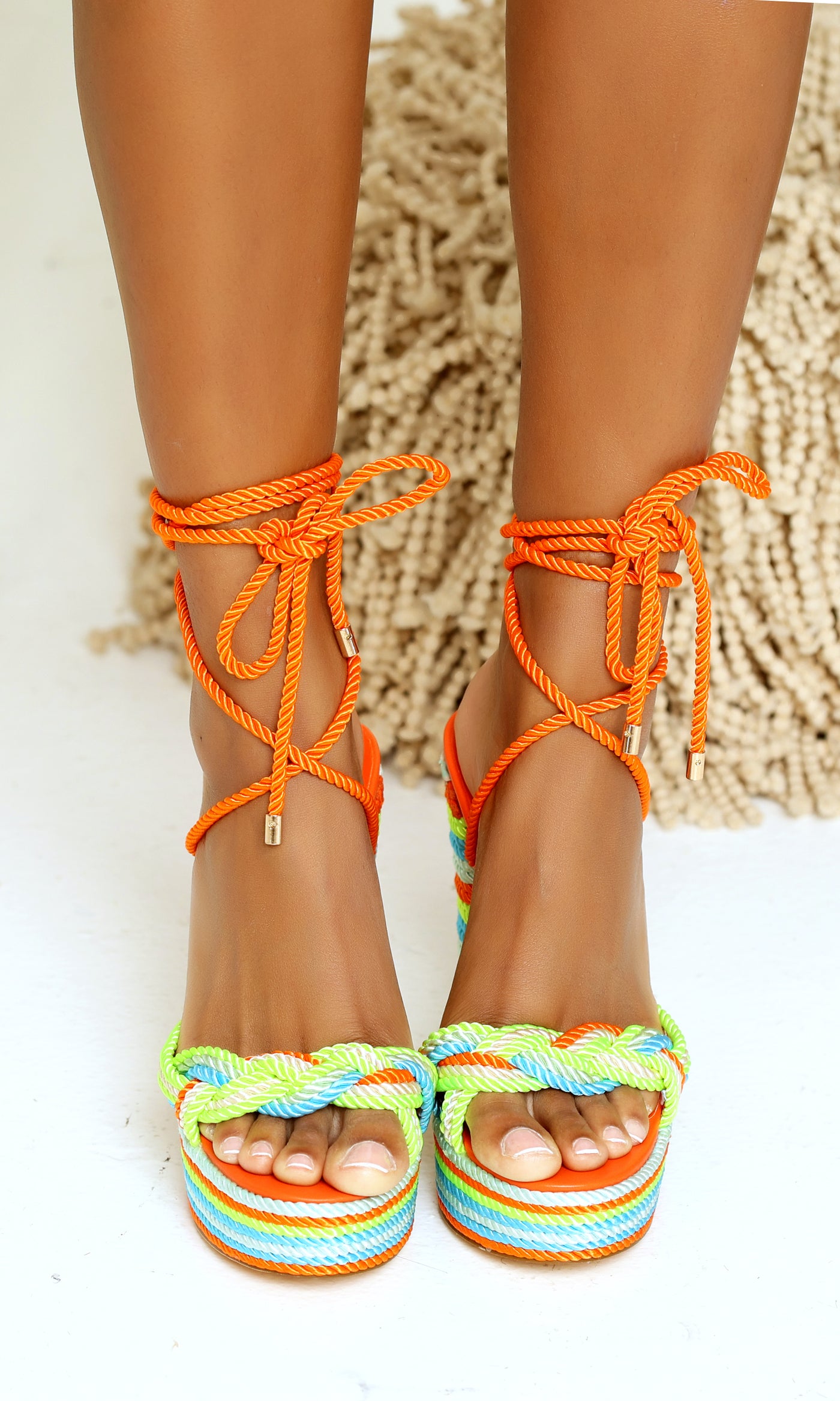 Eye-Catching | Tie-Up Heels - Multi Color