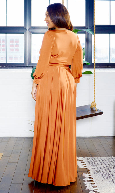Blessed and Beautiful l  Stretch Maxi Dress - Bronze - Cutely Covered