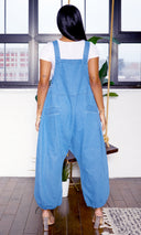 Balloon Denim Overall Jumpsuit - Blue - Cutely Covered
