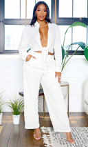 Cindy | Crinkled White Two-Piece Set-Jet Stream FINAL SALE - Cutely Covered