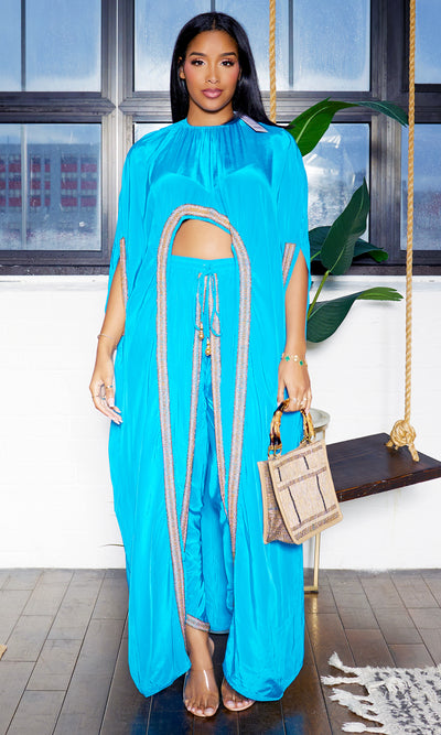 Hera | Cape Pants Set - Turquoise - Cutely Covered