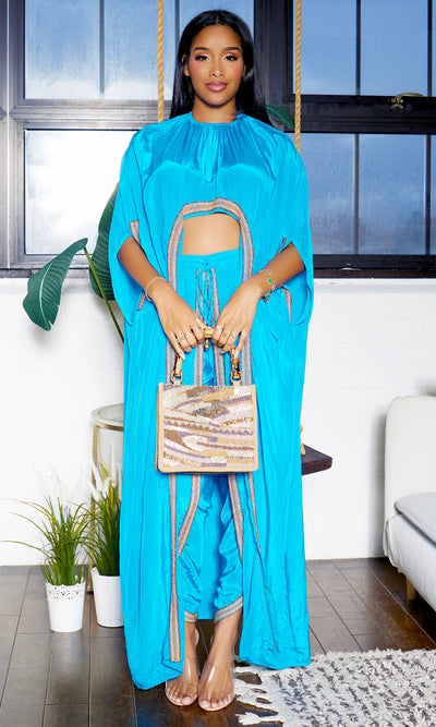 Hera | Cape Pants Set - Turquoise - Cutely Covered
