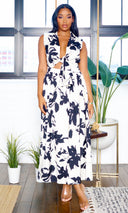 Wildflower | Collared Tie Front Maxi Dress - Ivory FINAL SALE - Cutely Covered