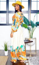 Sabrina | Long Sleeve Belted Jumpsuit - Multicolor FINAL SALE - Cutely Covered