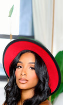 Still Trending Black w/ Red Bottom | Wide Brim Panama Felt Fedora Hat with Band Unisex for Women Men - Cutely Covered