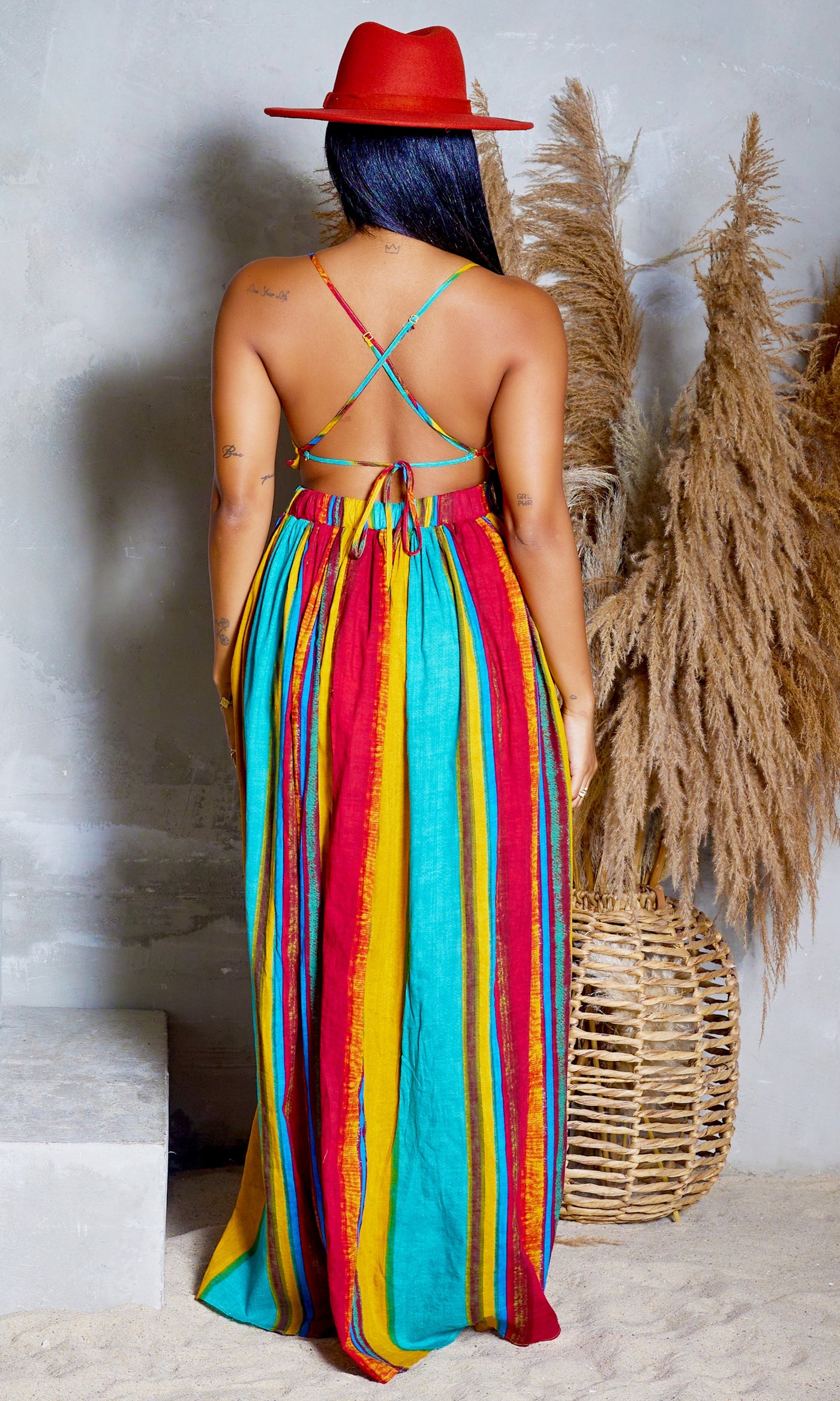 Sunset Serenade | Striped Maxi Dress - Cutely Covered