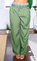 Denim Duo: The Urban Elegance Pants Set- Olive FINAL SALE - Cutely Covered