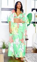 Claire | Stylish Floral Pants Set - Leaf Green FINAL SALE - Cutely Covered