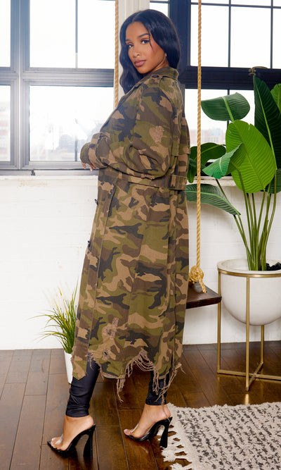 Camo Trench Coat - Cutely Covered