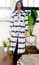 Plush Plaid Fur | Long coat - Cutely Covered