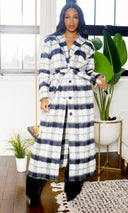 Plush Plaid Fur | Long coat - Cutely Covered