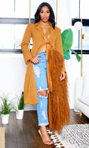 About It | Ruffle Detail Blazer Dress - Rust - Cutely Covered