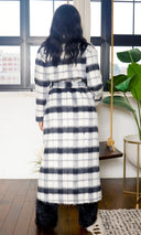 Plush Plaid Fur | Long coat - Cutely Covered