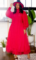 I'm That Girl | Knit Tulle Skirt Set - Red PREORDER ships End of December - Cutely Covered