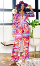 First Class | Print Satin Set - Berry - Cutely Covered