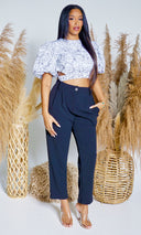 Chic Buttoned Elegance | High-Waist Trousers - Cutely Covered