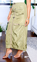 Emma | Two-Way Zipper Skirt - Olive - Cutely Covered