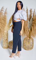 Chic Buttoned Elegance | High-Waist Trousers - Cutely Covered