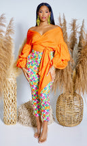 Blossom | Floral Print Pants - Orange Print - Cutely Covered