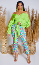 Blossom | Floral Print Pants- Blue Print - Cutely Covered