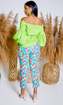 Blossom | Floral Print Pants- Blue Print - Cutely Covered