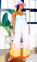 Sarah Sunset Dreams | Orange Fade Sleeveless Jumpsuit FINAL SALE - Cutely Covered
