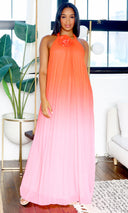 Mia Blooms | Ombre Flowy High Neck Maxi Dress - Multi FINAL SALE - Cutely Covered