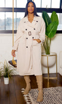 Luxe Layering | Leather Coat - Beige - Cutely Covered