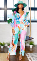 Sofia | Casual Long Sleeve Shirt and Wide Leg Pants Set PREORDER - Cutely Covered