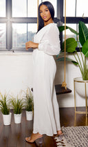 White Flowy Jumpsuit - Cutely Covered
