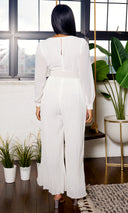 White Flowy Jumpsuit - Cutely Covered