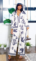 Camila | Ocean Breeze Coral Reef Cream Pant Set PREORDER - Cutely Covered