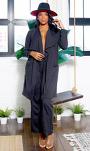 Classic Chic | Lapel Cardigan & Pants Set - Black FINAL SALE - Cutely Covered