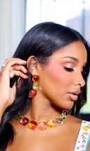 Multicolor Necklace with Earrings Set - Cutely Covered