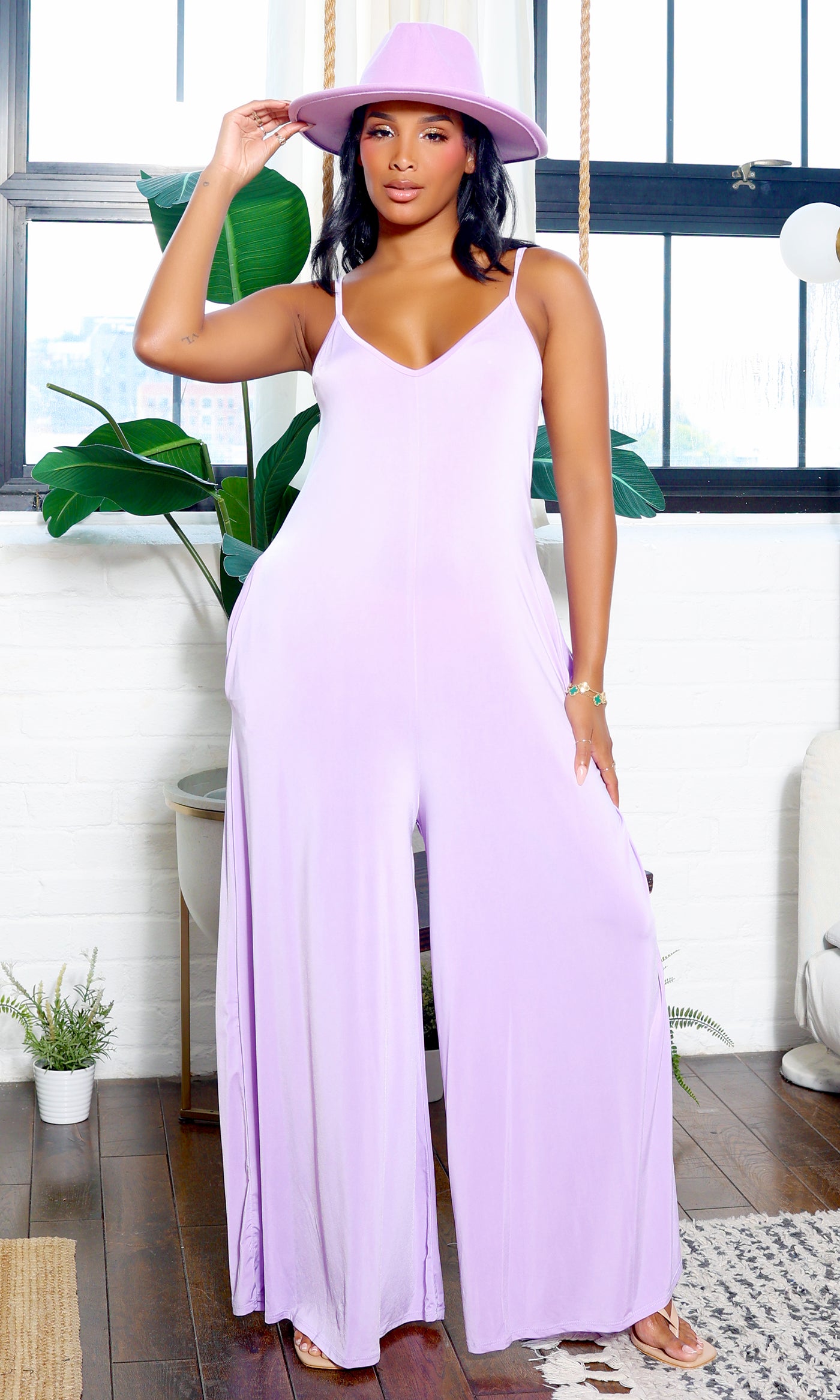 Stretch Chic Jumpsuit - Lavender FINAL SALE