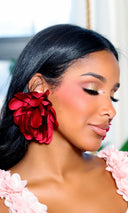 Blooming Petal Majesty Earrings - Red Burgundy - Cutely Covered