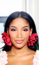 Blooming Petal Majesty Earrings - Red Burgundy - Cutely Covered