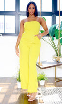 Leilani | Strapless  Jumpsuit - Tea Leaf FINAL SALE - Cutely Covered