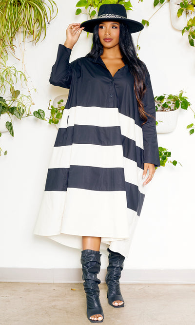 Modern Casual | Oversized Shirt Dress - Cutely Covered